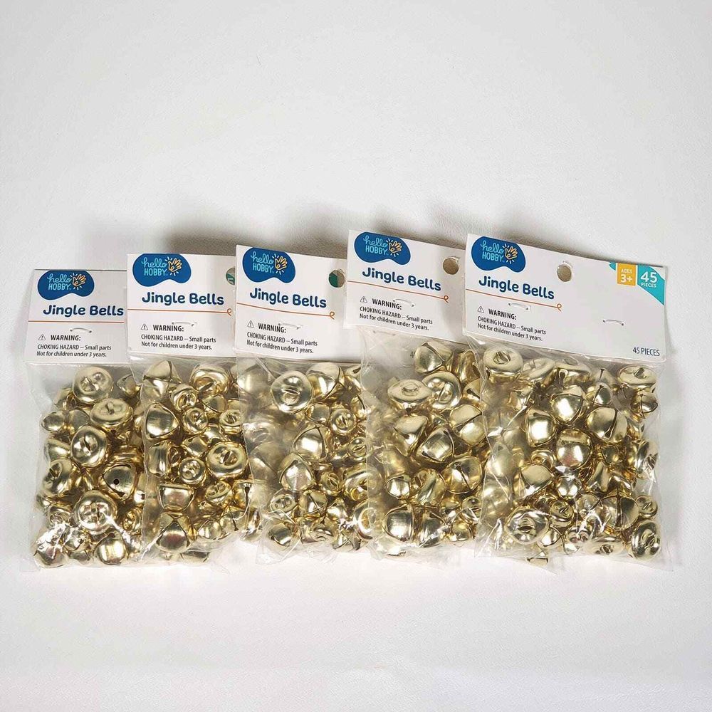 5‎ Pack Hello Hobby Jingle Bells Bulk 225 Pcs Multi-Size Arts Crafts DIY Upcycle